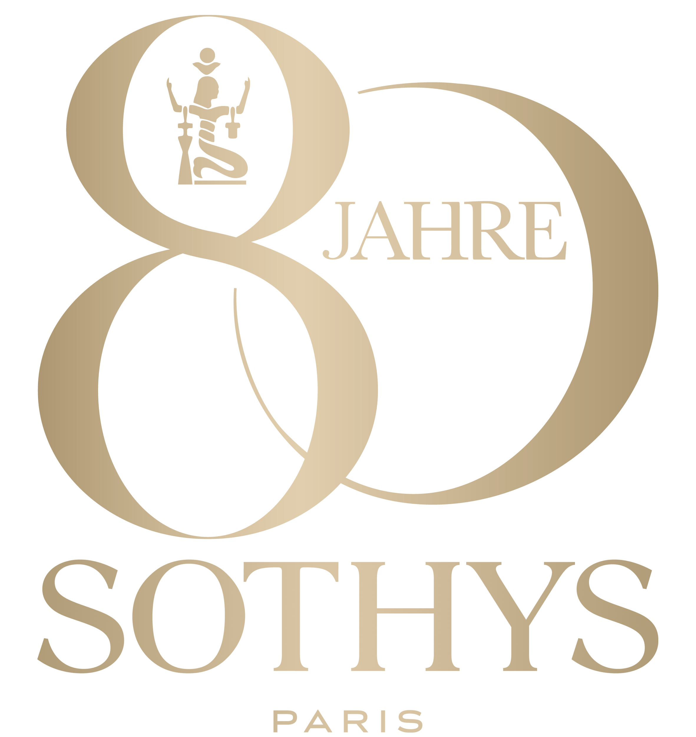 80 Jahre mit Sothys – goldener Schriftzug